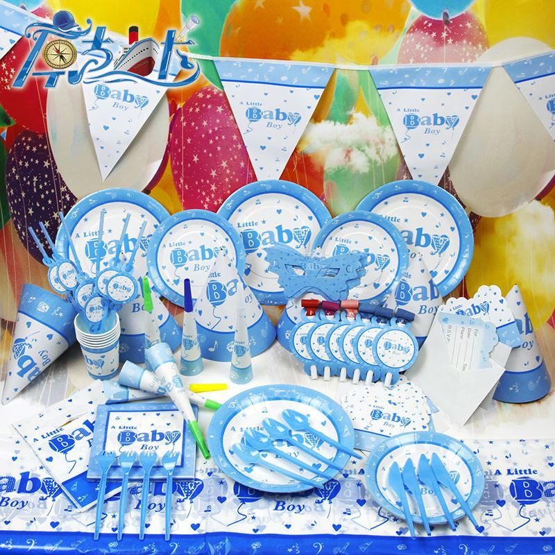 2018 best selling 1st boys celebration birthday blue little baby boy