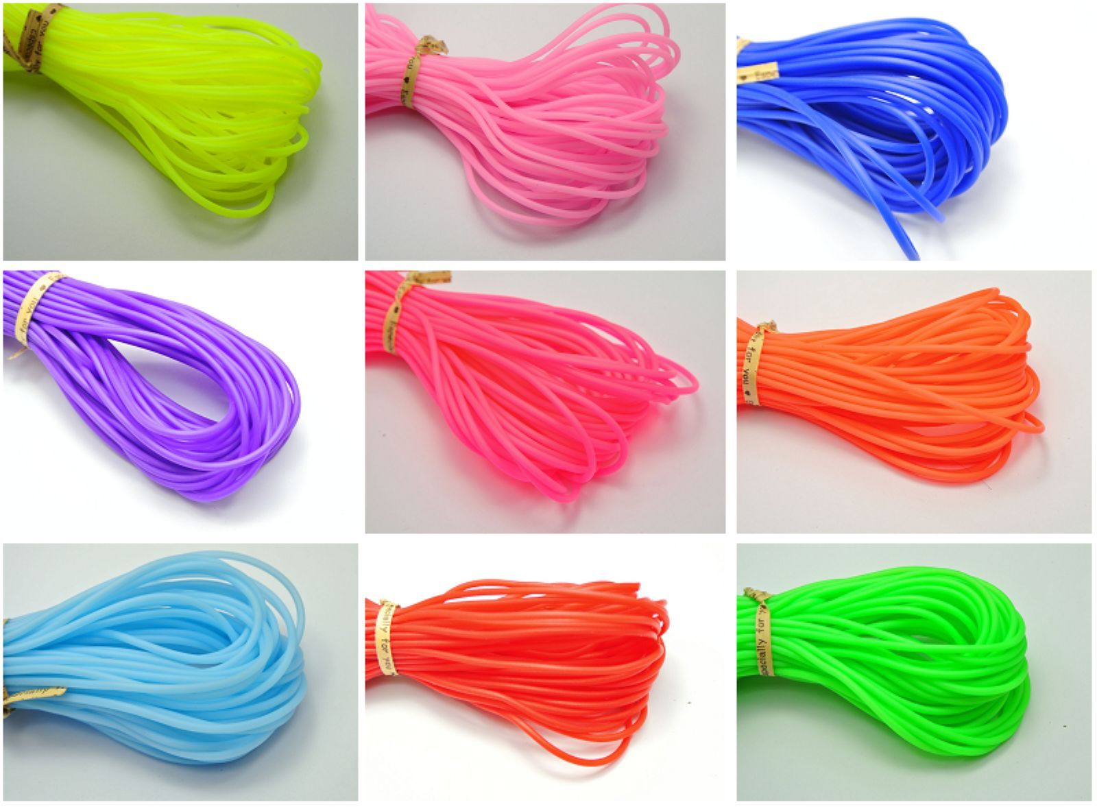 10 Meter 2mm Soft Hollow Rubber Tubing Jewelry Cord Cover Memory Wire