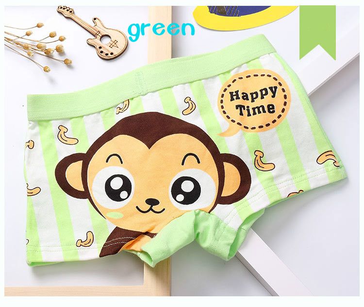 2019 Article 4 The Pack Boy Cotton Baby Monkeys Banana Boy'S Boxer Shorts Cartoon Children'S