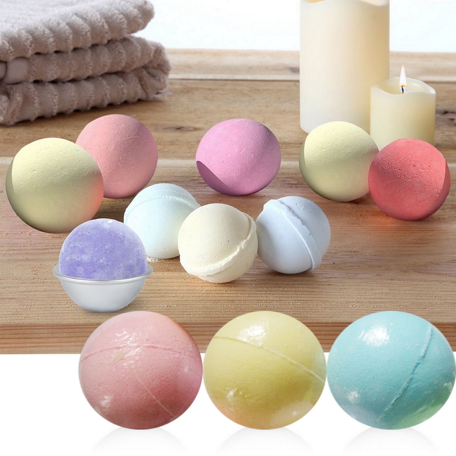 Color Random Natural Bubble Bath Bomb Ball Essential Oil Handmade SPA ...