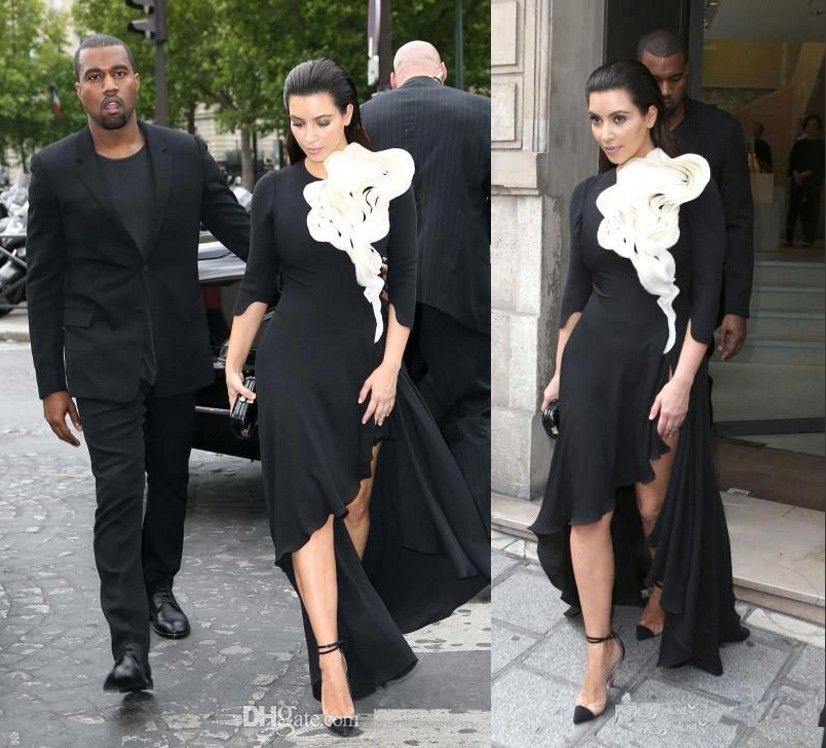Ruffle Sleeve Evening Dress