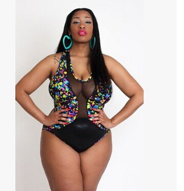 2018 2016 plus size print mesh one piece swimwear 4xl mesh see plus size see through