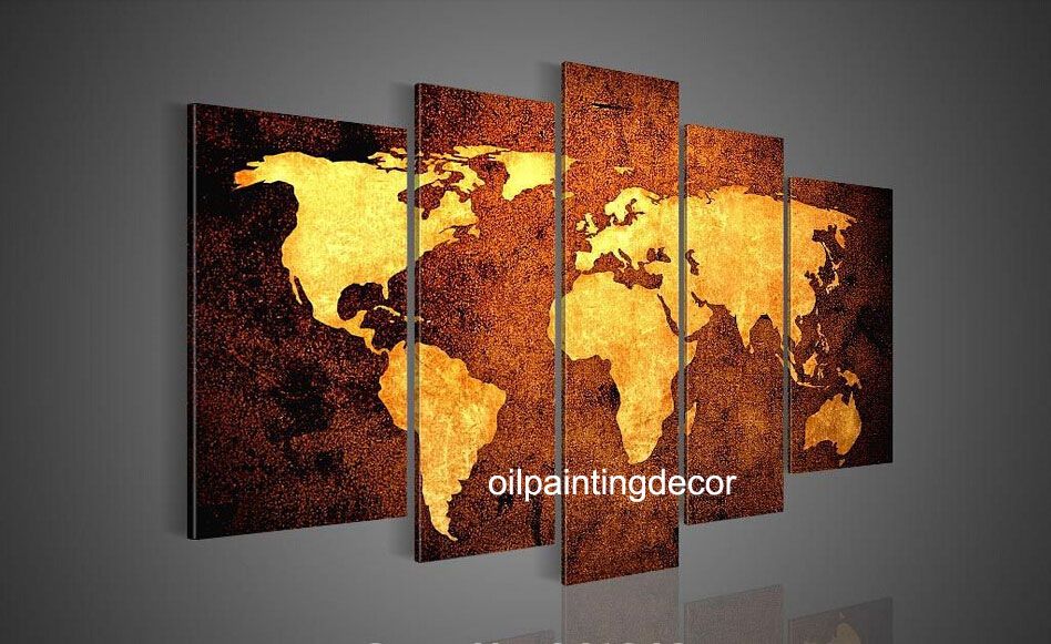 2018 Hand Painted Canvas World Map Wall Art Oil 2018 Hand Painted Canvas World Map Wall Art Oil