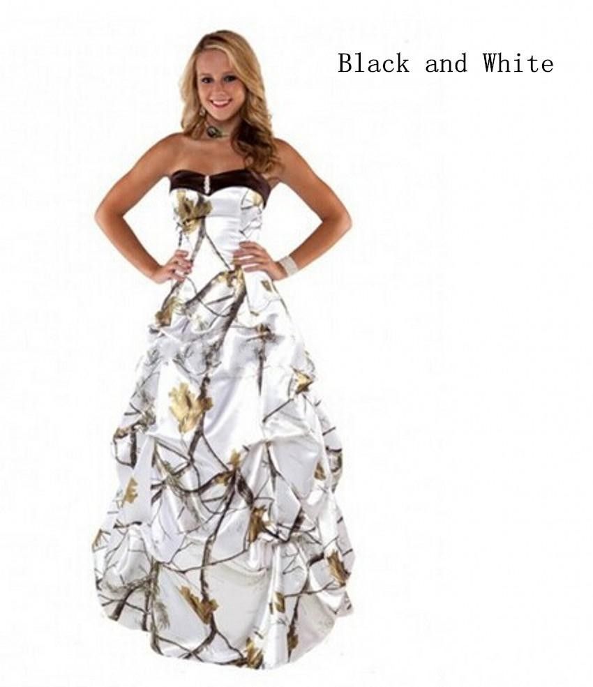 Discount White Pink 2016 Camo Wedding Dresses Realtree