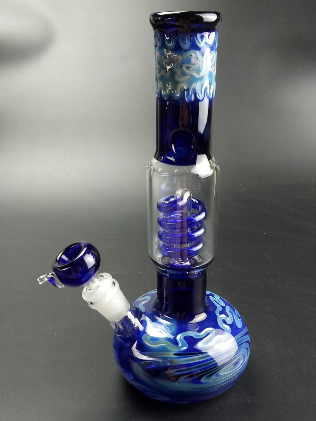 2020 2018 Glass Bong 11'' Filter Pipe Rotating Glass Hookah Spiral