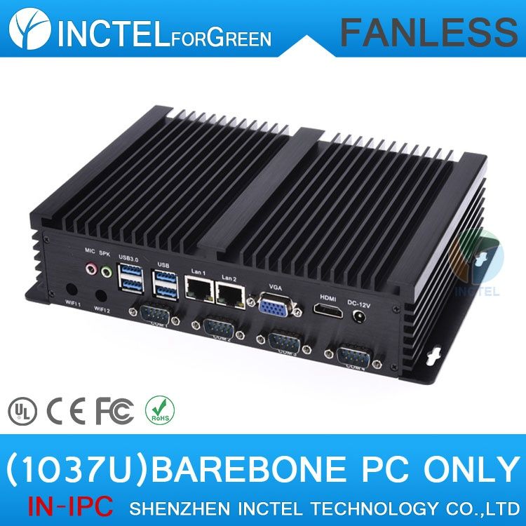 Barebone Mini IPC Industrial Embeded Fanless Barebone Computer With