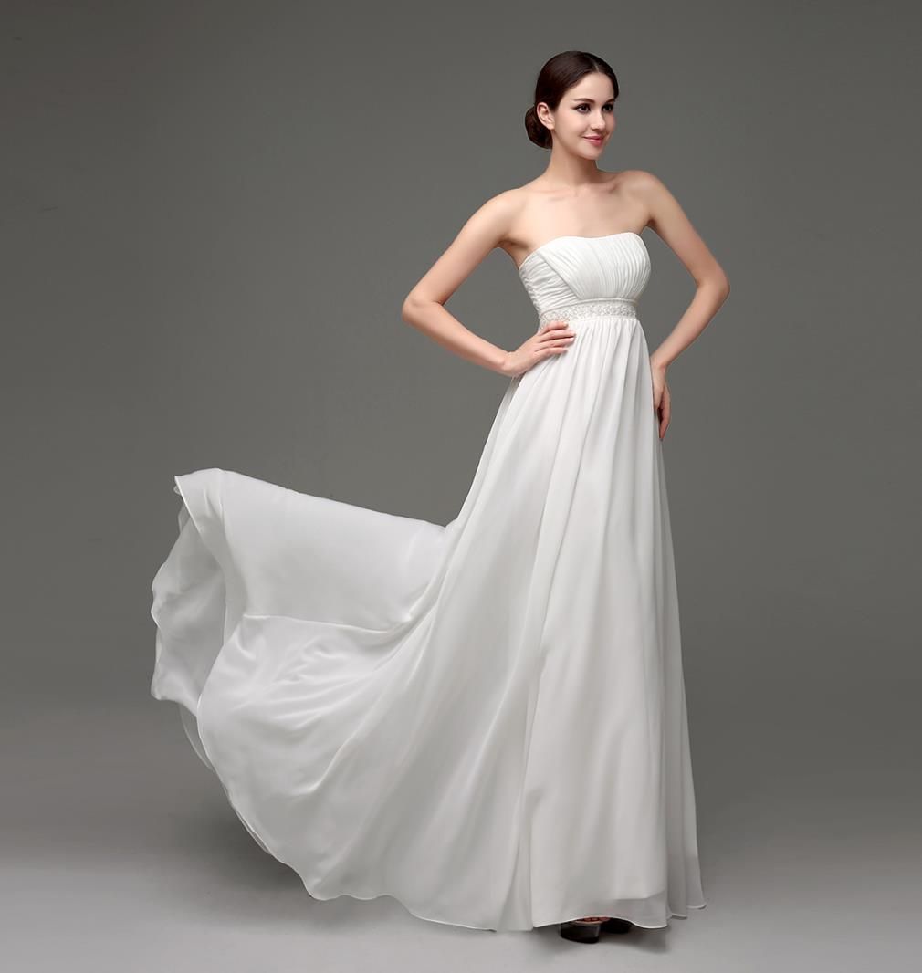 Discount Simple Maternity Wedding Dresses Cheap Strapless Pleats