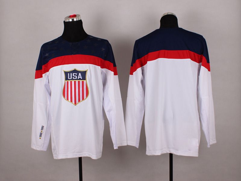 2019 2014 Winter Olympic Team USA Hockey Jersey White National Team Jerseys Hot Sale No Name