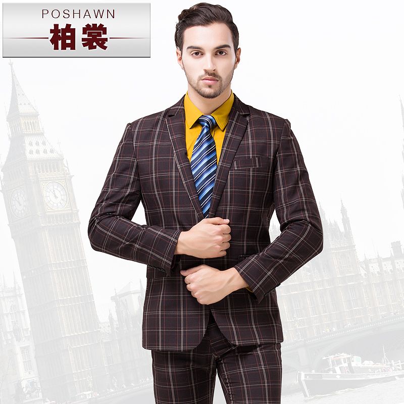 Discount Wholesale MenS Plaid Suit Set Vintage Coffee Colour Male SuitFashion Married Formal DressFormal Men Suits Blazer Jackets From China Discount Wholesale MenS Plaid Suit Set Vintage Coffee Colour Male SuitFashion Married Formal DressFormal Men Suits Blazer Jackets From China