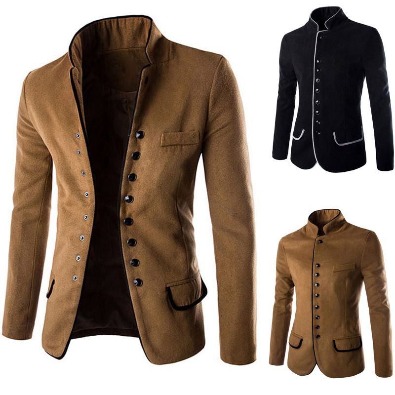 Fall New Pattern Sping Autumn Winter Man Stand Collar Many Buttons Unique Blazer Pattern Fall New Pattern Sping Autumn Winter Man Stand Collar Many Buttons Unique Blazer Pattern