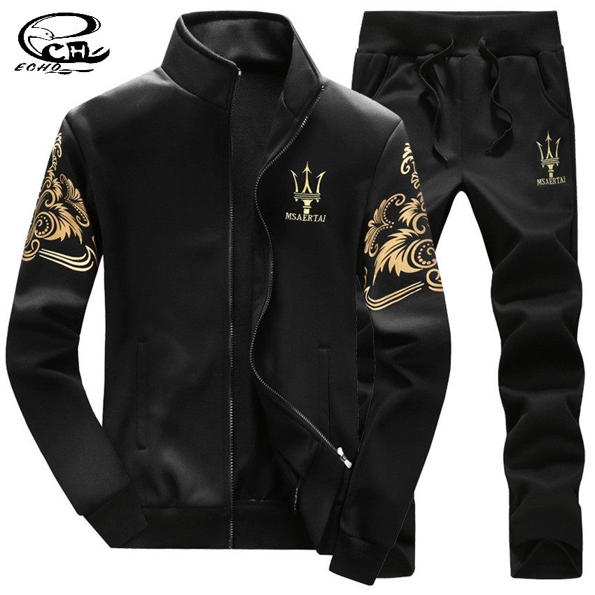 2019 Wholesale Men Sweat Suits New Chinese Style Pattern Men Sport Suit ...