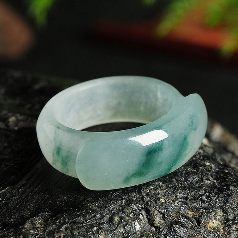 2021 Light Green Jade Ring Jadeite Rings New China Traditional Emerald