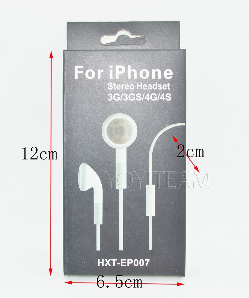 Best Packing For Iphone Earphones Paper Box 300g Black Color 007 Flat
