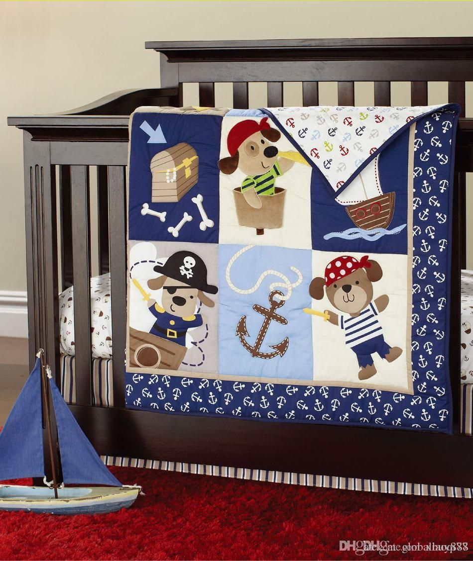 New Baby Bedding Set Boy Crib Cartoon Animal New Baby Bedding Set Boy Crib Cartoon Animal Quilt Bumper Sheet Skirt Newborn Bed