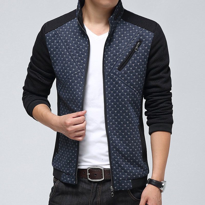 Fall New 2015 High Quality Bomber Jacket Men Zipper Printed Patchwork ...