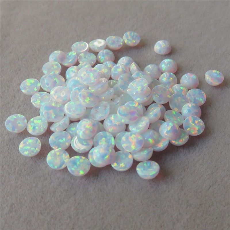 2020 Hot Sale 3.0mm Round Cabochon Loose Opal Stone OP17 White