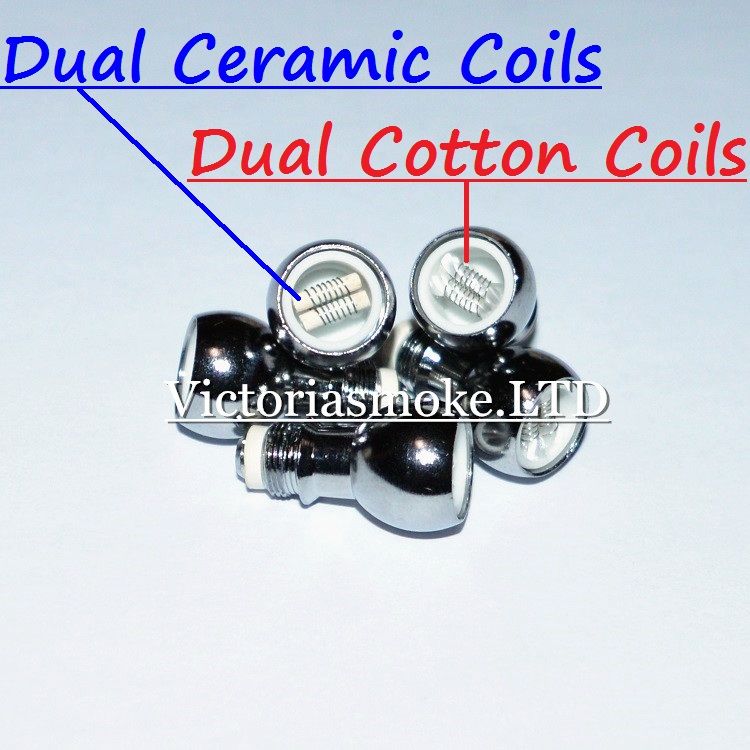 Newest Dual Wax Coil Ceramic Cotton Coil Head for Glass Globe Atomizer Glass Vaporizer Ceramic
