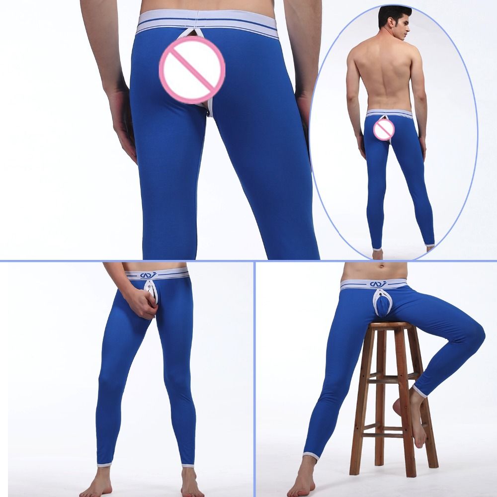 2021 Sexy Long Johns Wangjiang Men Spandex Leggings Pouch Tights