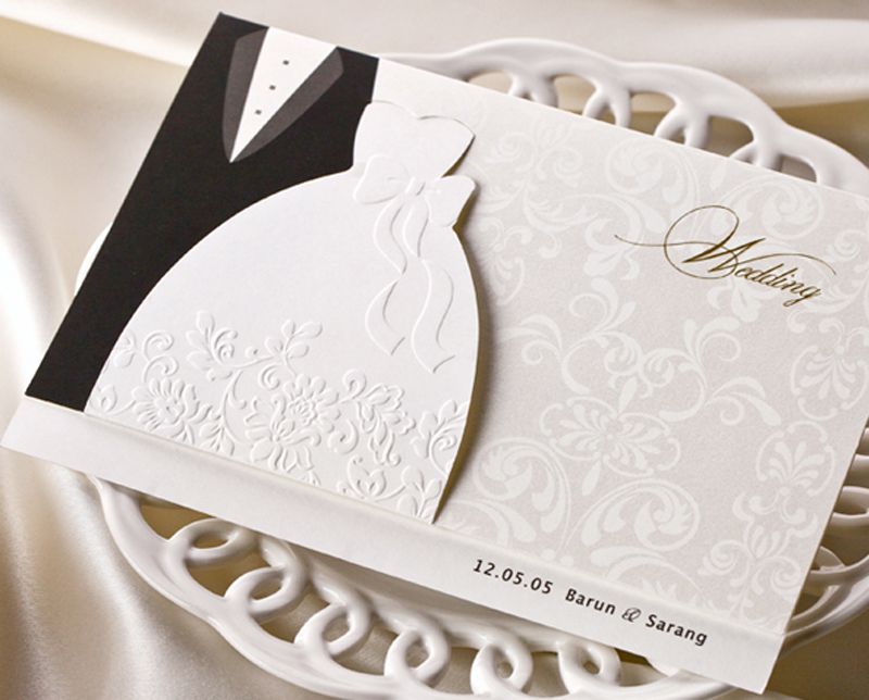 Personalized Wedding Invitations Cards Traditional Tuxedo Dress