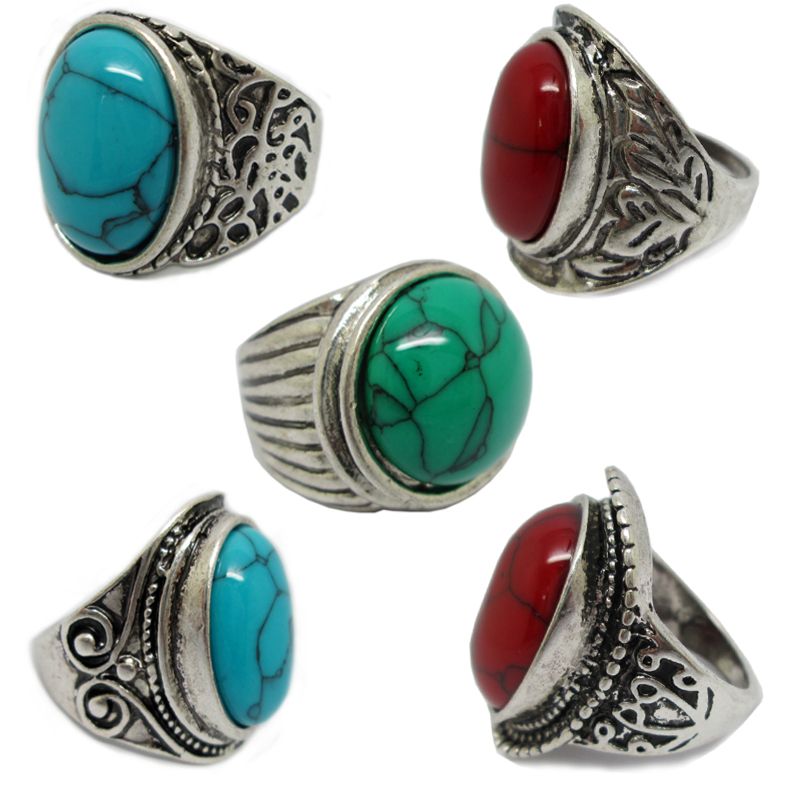 2019 Mix Style Turquoise Rings For Men And Women Online Sale Fashion Jewelry Discount Cheap ...