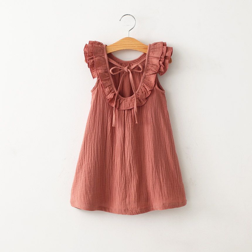2020 2015 Children'S Backless Dresses Kids Girl Ruffle Fabric Party ...