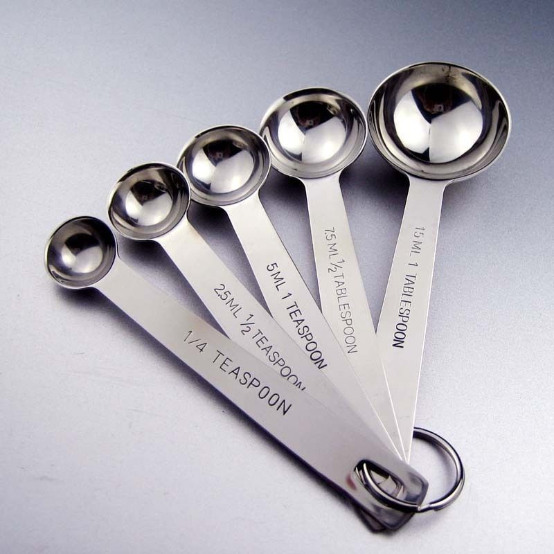 Set Of 5 Measuring Spoons Tablespoon Teaspoon Seasoning Cup Baking 