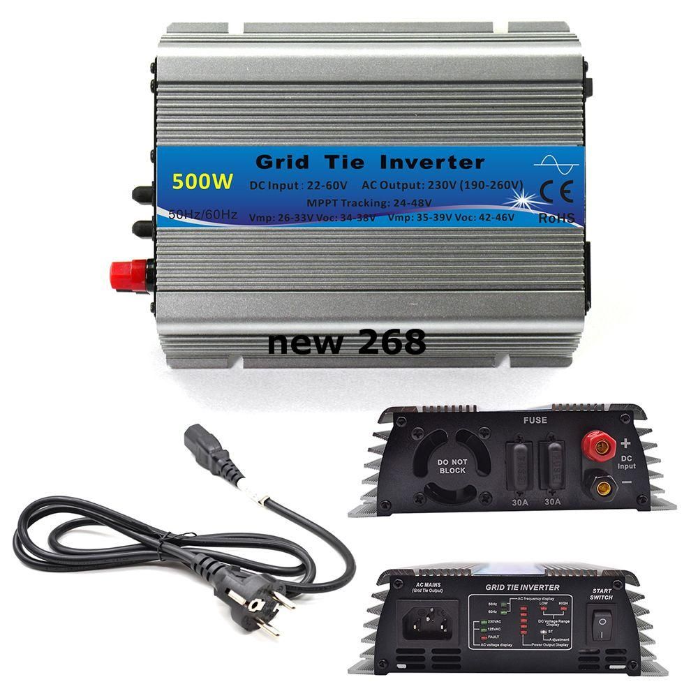 500W Grid Tie Inverter MPPT Function 22 60VDC Input To 110V Or 230VAC Pure  Sine Wave Inverter 500W Solar Power Inverter Electrical Inverter Portable  ...