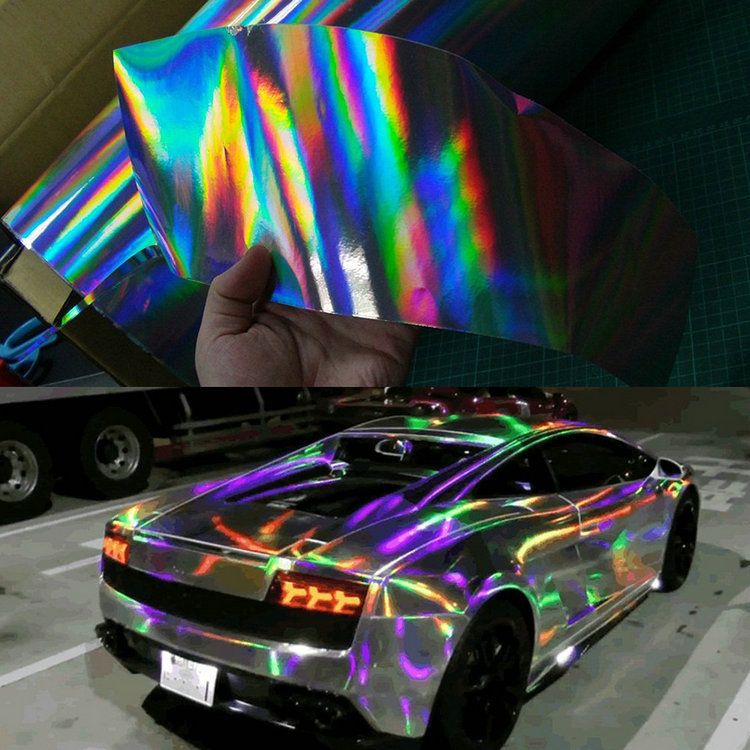 Car Sticker Carbon Fiber Vinyl Wrap Diy Auto Covering Car Sticker Carbon Fiber Vinyl Wrap Diy Auto Covering Rainbow Laser Plating 50 140cm Best Waterproof Covers Block It Cover
