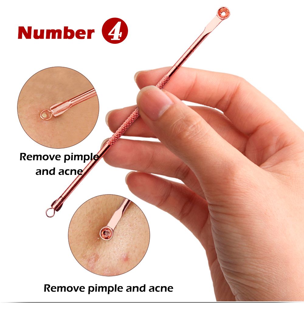 4 choses. Aiguilles en or rose Acné Pimple Needle Blackhead Remover Traitement de l'acné Noir Masque Extracteur
