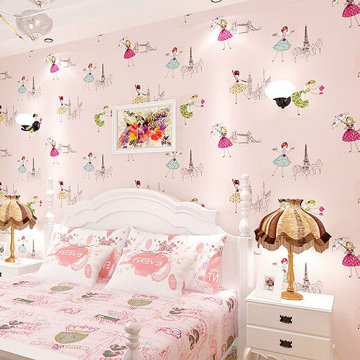 Großhandel Kinder Karikatur Tapete Vlies Tapete Mädchen Zimmer Rosa ... Großhandel Kinder Karikatur Tapete Vlies Tapete Mädchen Zimmer Rosa ...