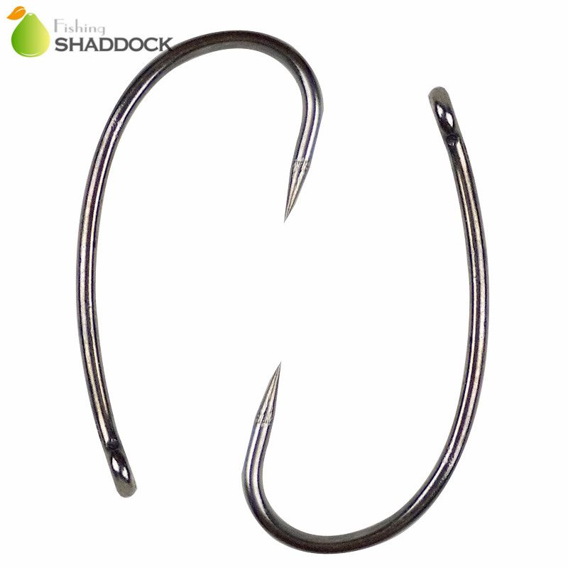 2019 8245 Barbless Carp Fishing Hooks Black No Barb Circle Curve Shank
