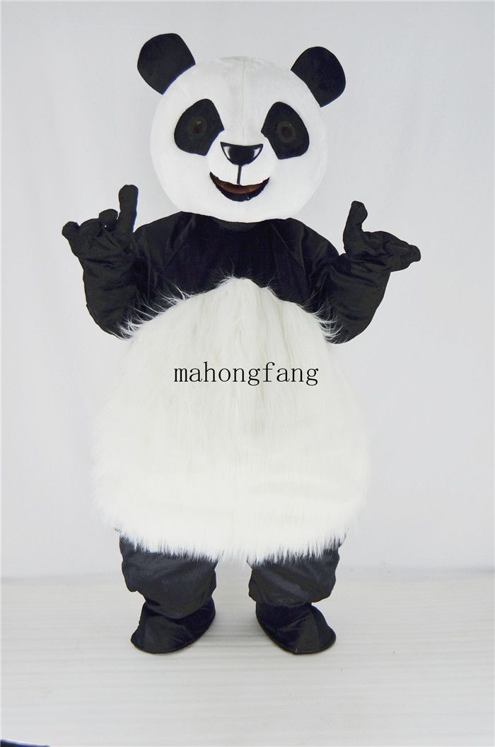 1x Panda Bear Mascot Costumes Long Fur Cosplay Birthday Dress Adults Dress Newly