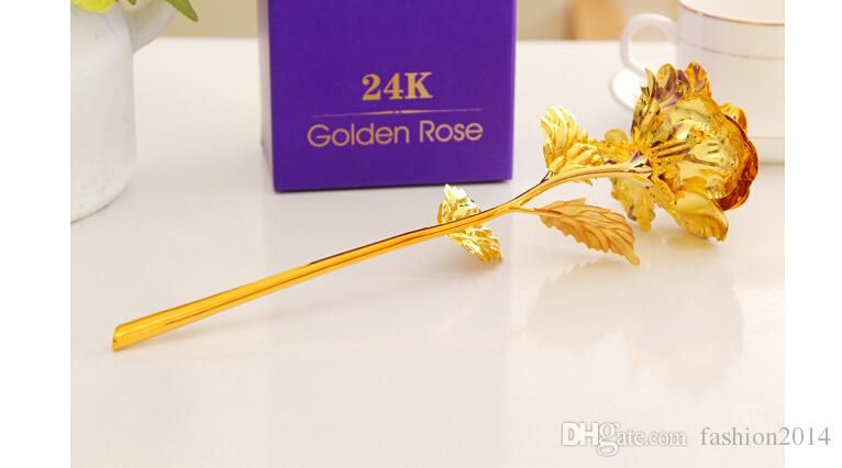 Valentines rose heart gold Discount Golden Rose For Valentine Day Artificial Flower Love Flower