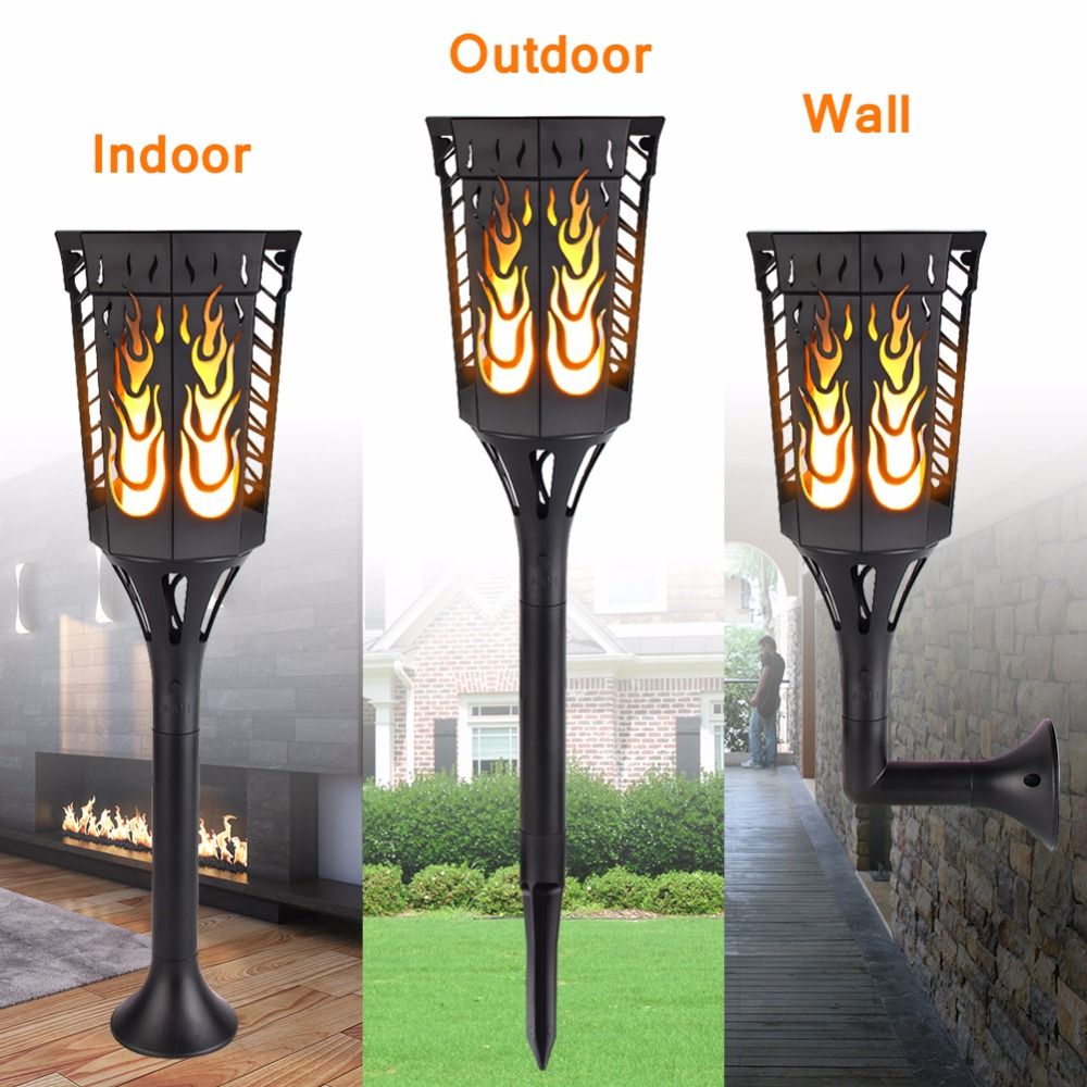 2018 96led Solar Flame Effect Light Outdoor Waterproof Flickering 2018 96led Solar Flame Effect Light Outdoor Waterproof Flickering Lighting Wall Lamp Landscape Lights For Garden Decoration From Lead