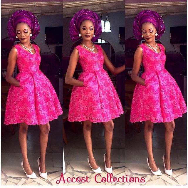 aso ebi bella short gown