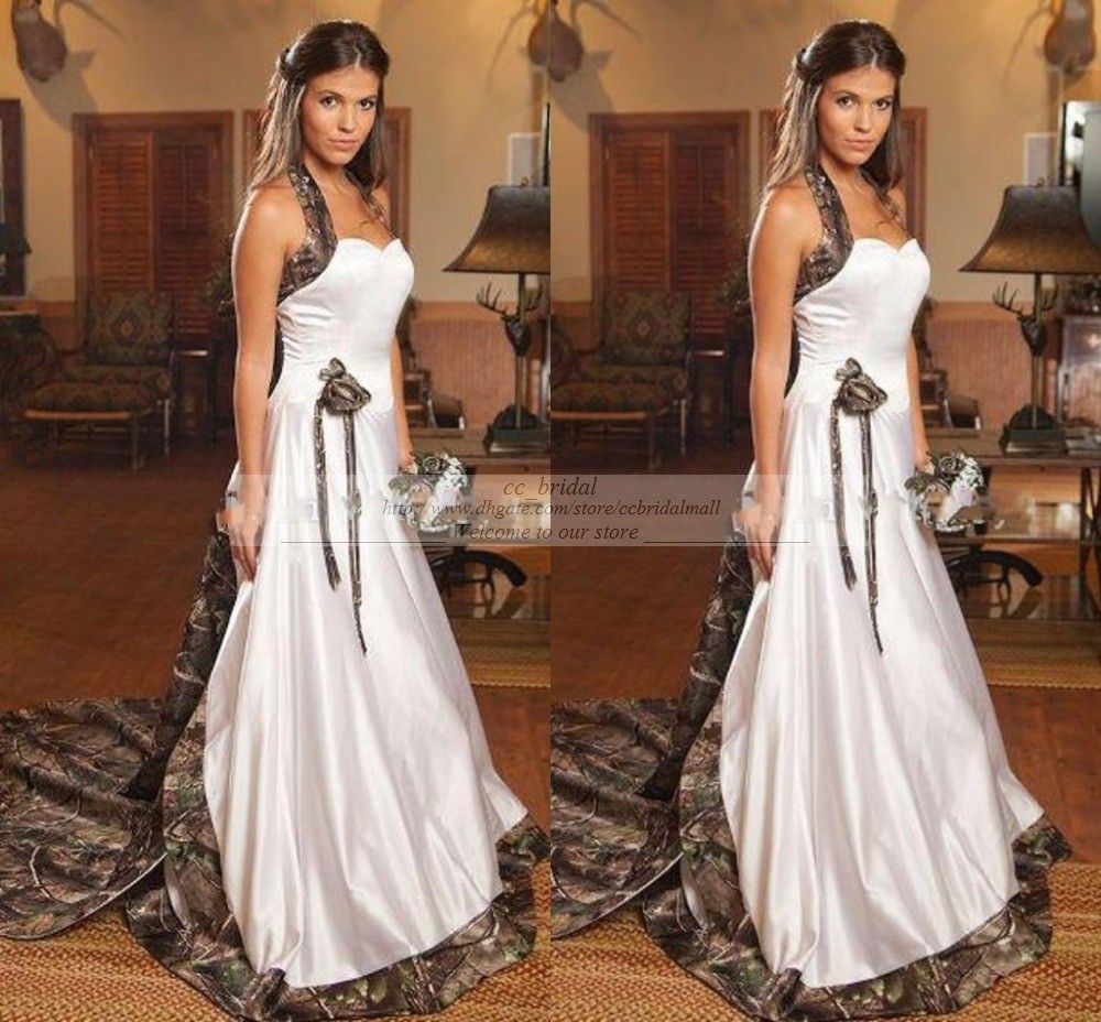 Discount2016 Hot Sale Camo Wedding Dresses A Line Court