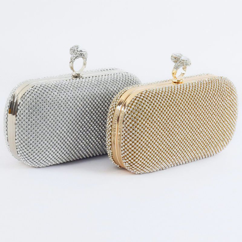 silver bridal clutch bag