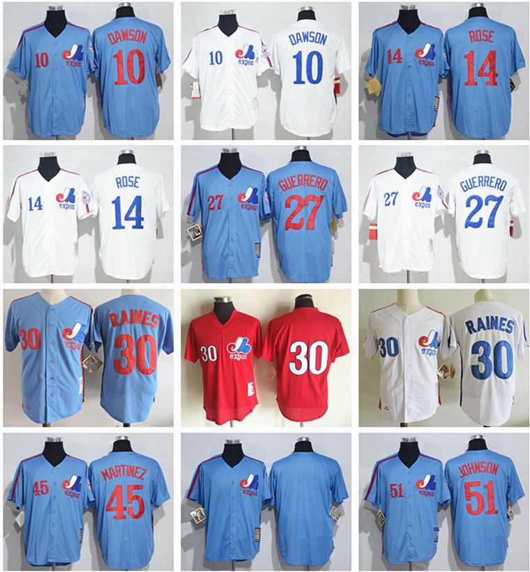 2021 Montreal Expos Retro Baseball Jerseys 10 Dawson 14 Pete Rose 27