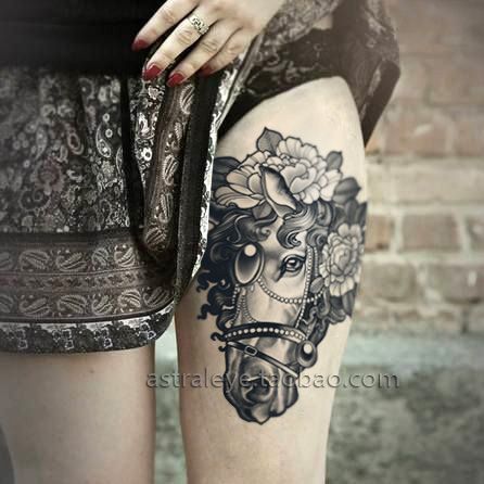 wholesale tattoo stickers flowers horse dapperly solid color black wholesale tattoo stickers flowers horse dapperly solid color black