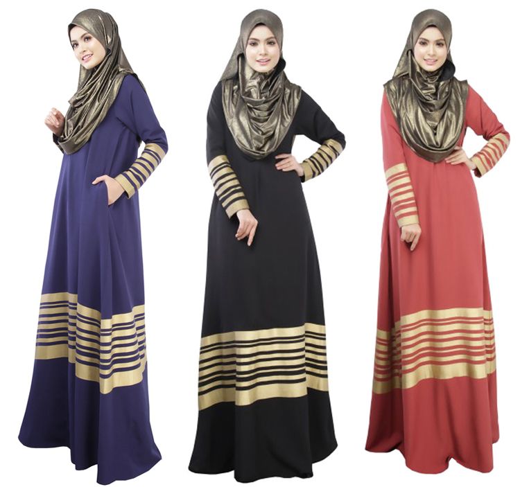 Fashion Turkish Abaya Women Clothing Muslim Print Dress 
