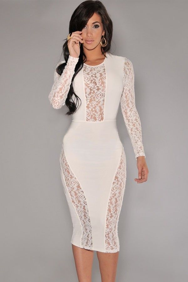 Bodycon dress long sleeve white golf shirt sun protection shoes crossed the