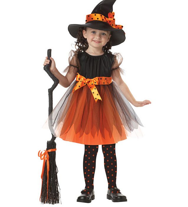 2018 kid cartoon halloween girl carnival masquerade party wear cosplay fancy dress kids girls halloween witch costumes for children from vesion