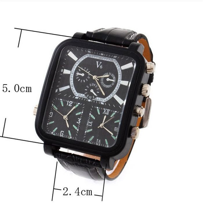 V6 Watch Superspeed Triple 3 Time Zones Watch Quartz Analog Mens