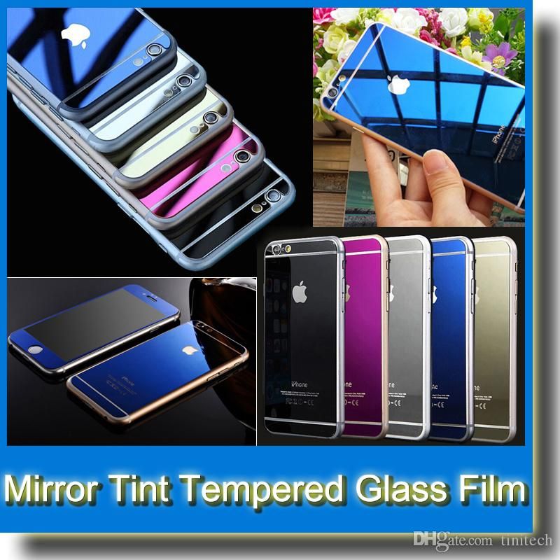 Electroplated Tempered Glass Mirror Screen Protector 0 26mm For Iphone 6 Plus 5 5s 4 4s With Retail Package