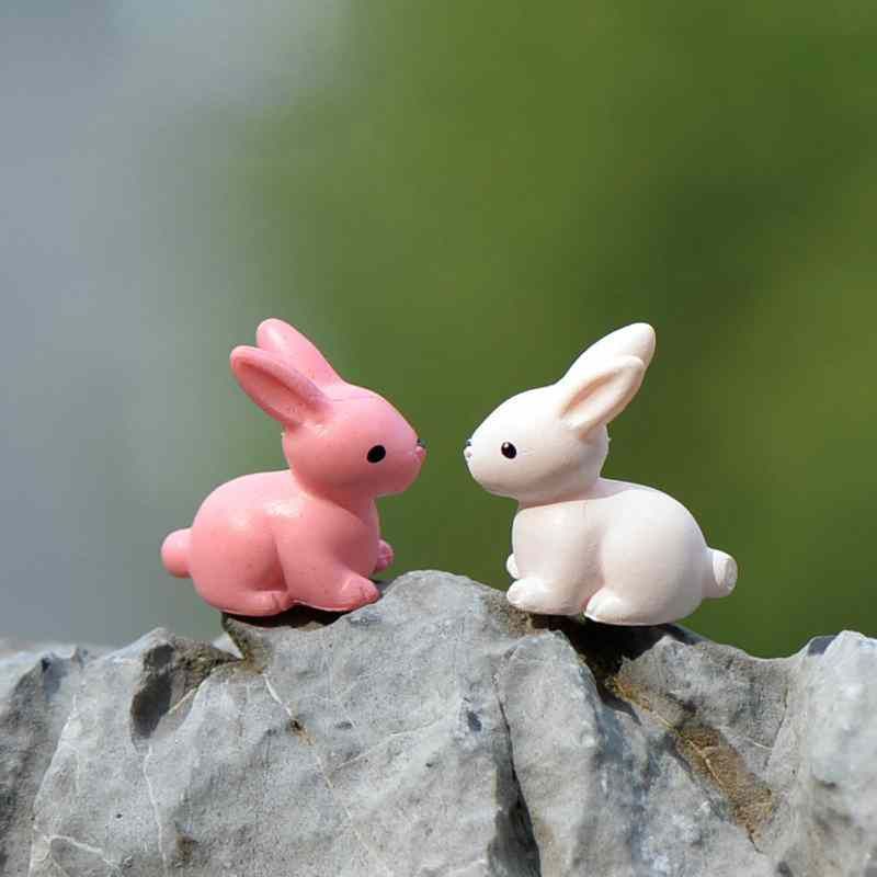 satin al mini sevimli tavsan pembe beyaz tavsan tuzki paskalya minyatur peri bahce aksesuarlari bonsai figurinler moss sise mikro peyzaj susler diy