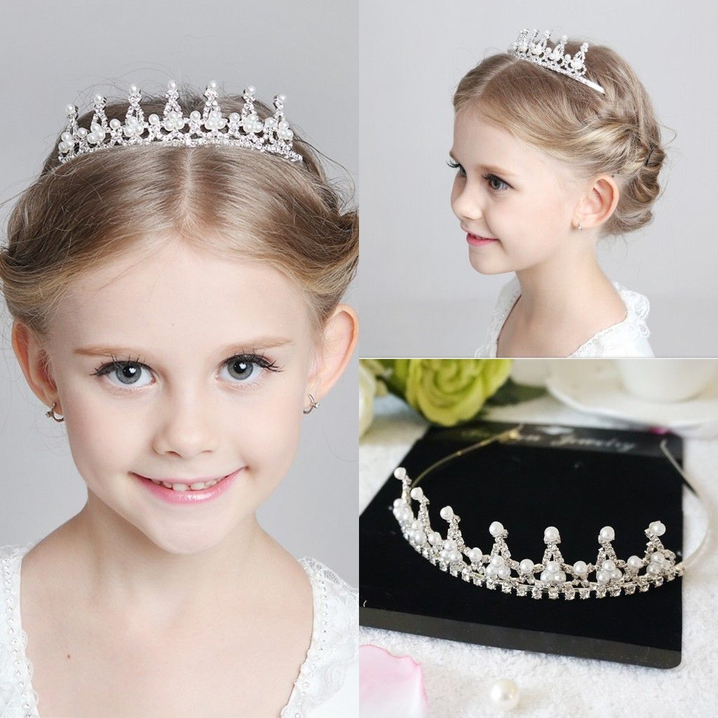 Kids Girls Glitter Rhinestone Twinkle Princess Crown Tiara 