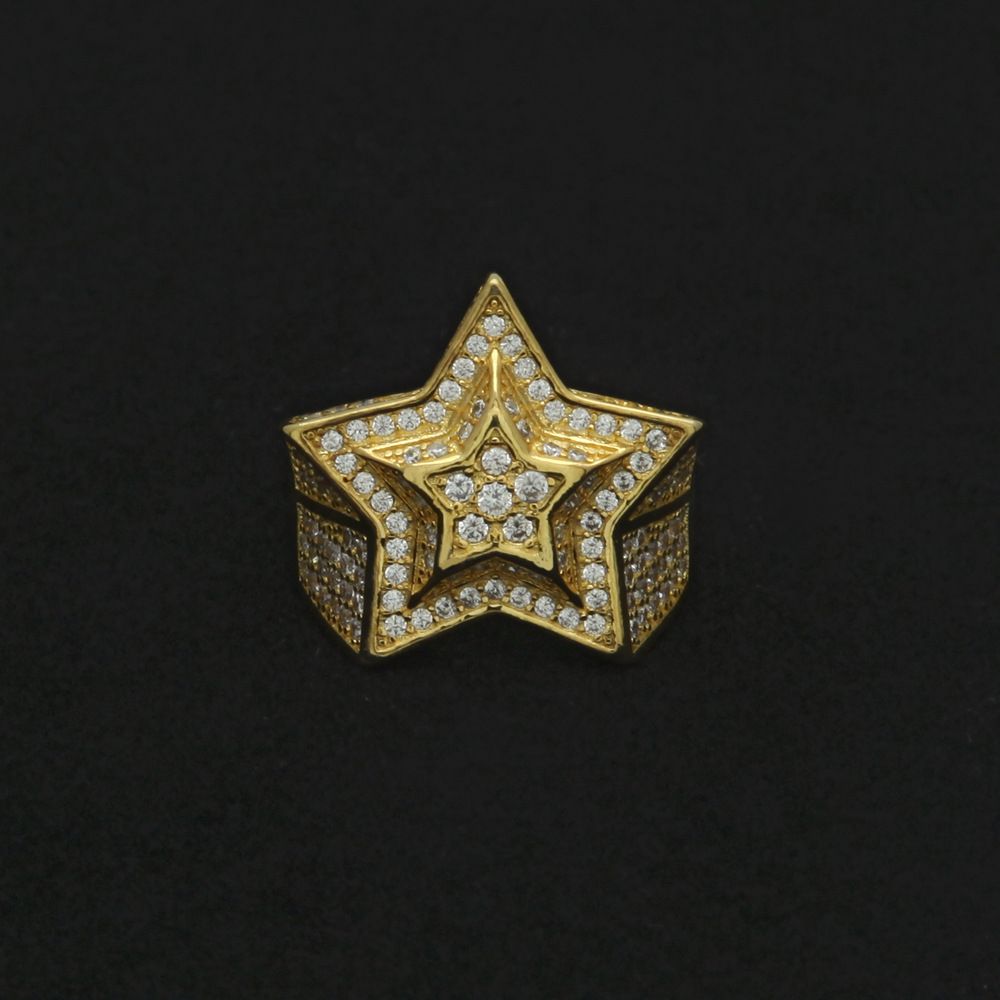 Mens Stainless Steel Ring Rapper Star Men's Jewelry High Quality Party