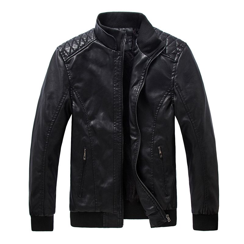 Online Cheap 2015 Hot New Winter Washed Leather Jacket Collar Slim ...