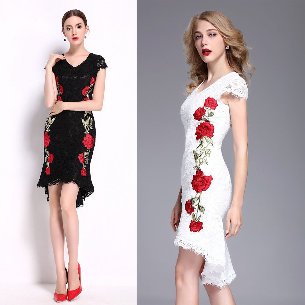 embroidery one piece dress