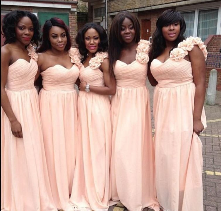 peach bridesmaid